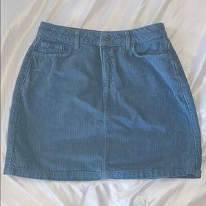 Pocket detail cord skirt in blue